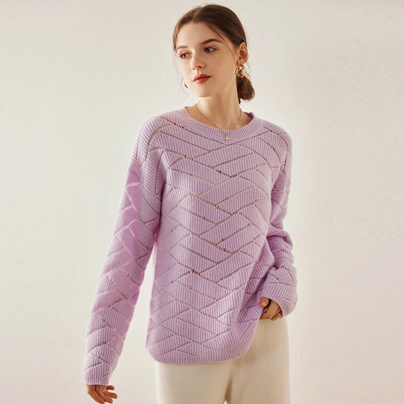 Spring Lightweight Cashmere Knit Pullover