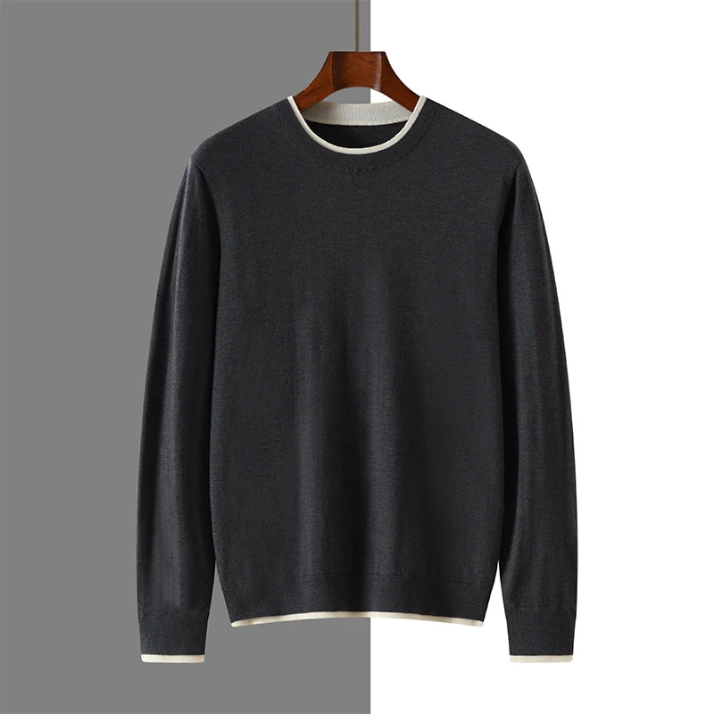 Spring Lightweight Wool Round Neck Sweater