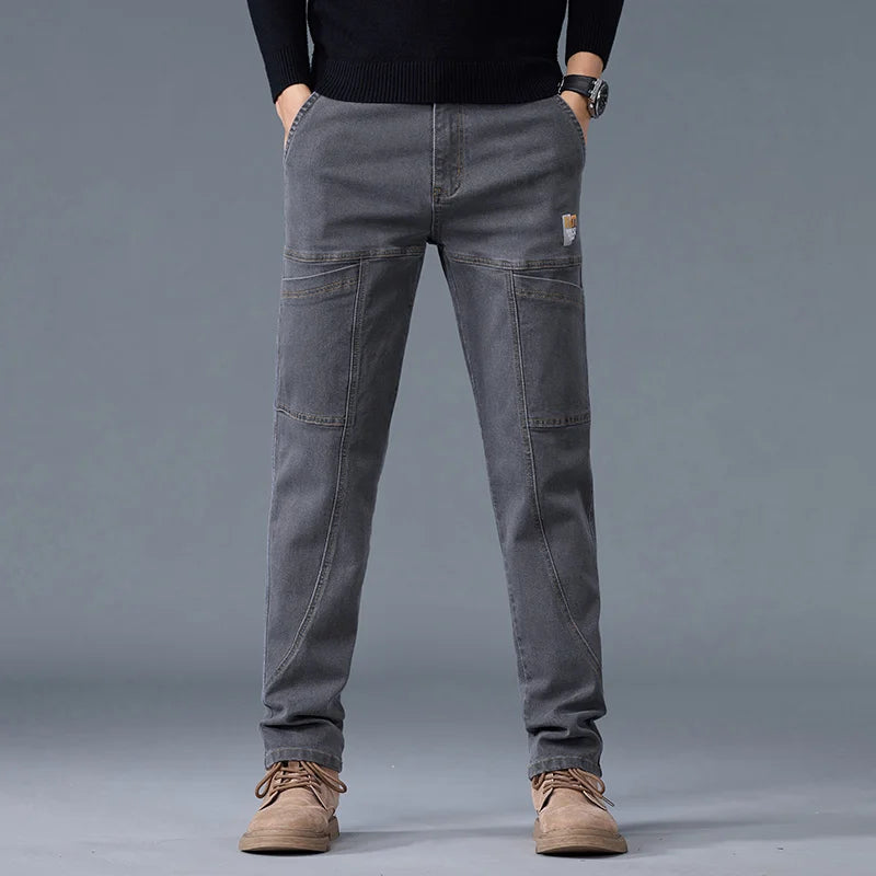 Straight Fit Multi-Pocket Denim Jeans