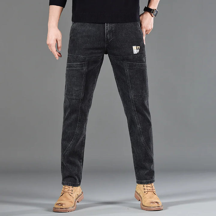 Straight Fit Multi-Pocket Denim Jeans