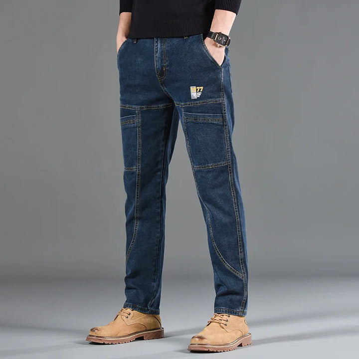 Straight Fit Multi-Pocket Denim Jeans