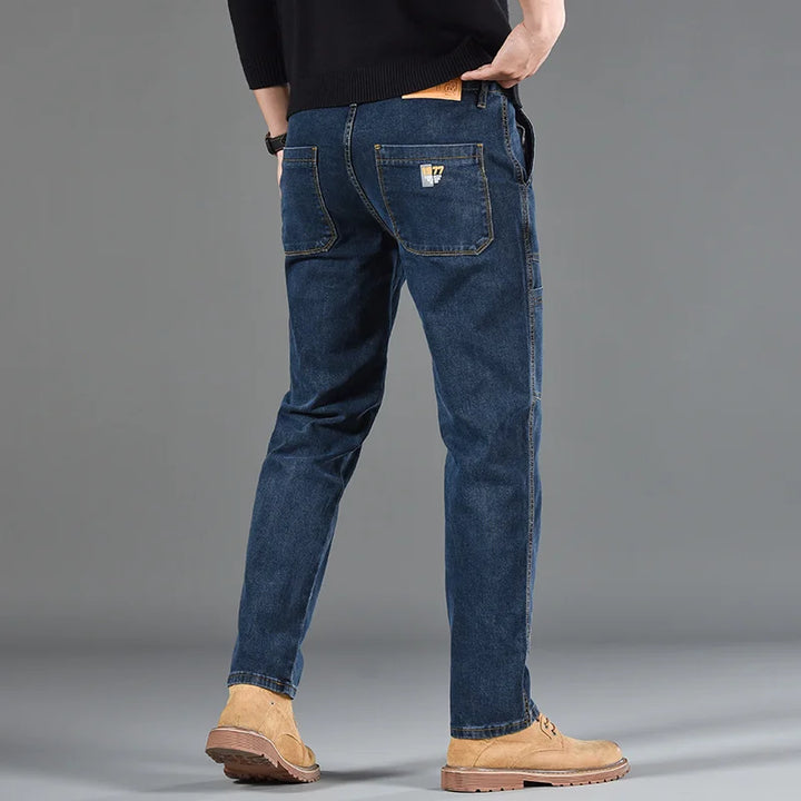 Straight Fit Multi-Pocket Denim Jeans