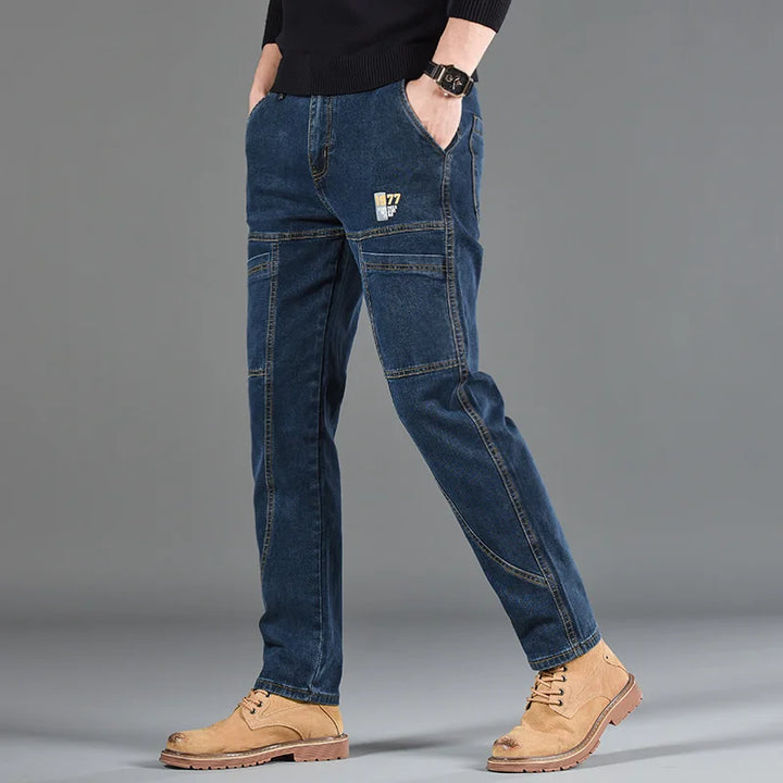 Straight Fit Multi-Pocket Denim Jeans