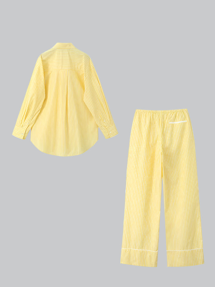 Striped High Waist Shirt & Trouser Set