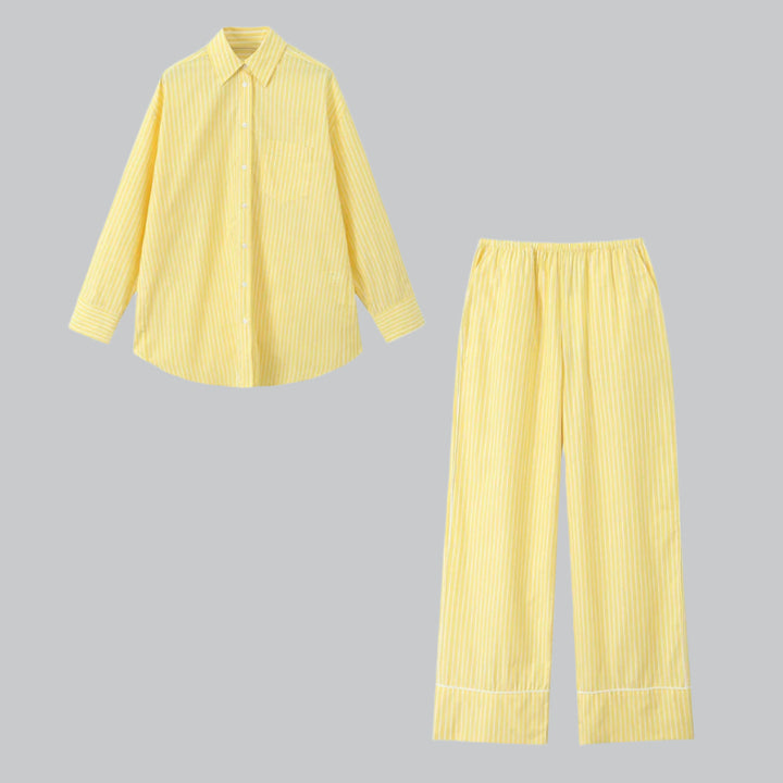 Striped High Waist Shirt & Trouser Set