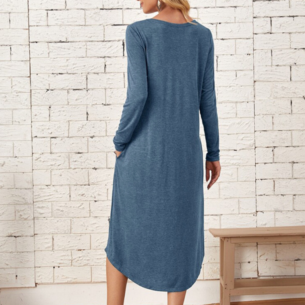 Stylish Long Sleeve Midi Dress