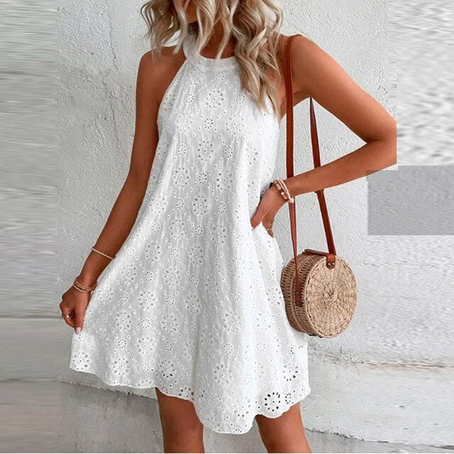 Stylish Summer Embroidered Mini Dress