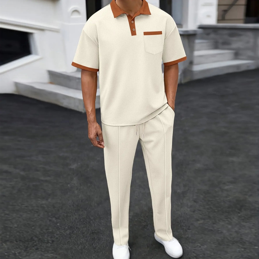 Stylish Summer Polo Two-Piece Set
