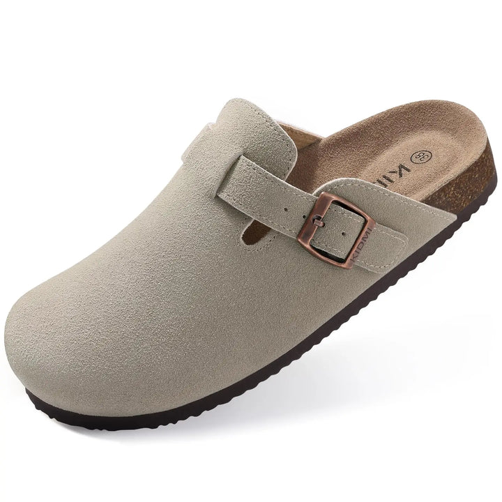 Suede Cork Arch Support Slippers