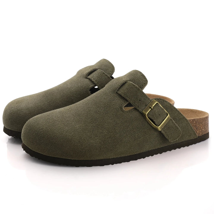 Suede Cork Arch Support Slippers