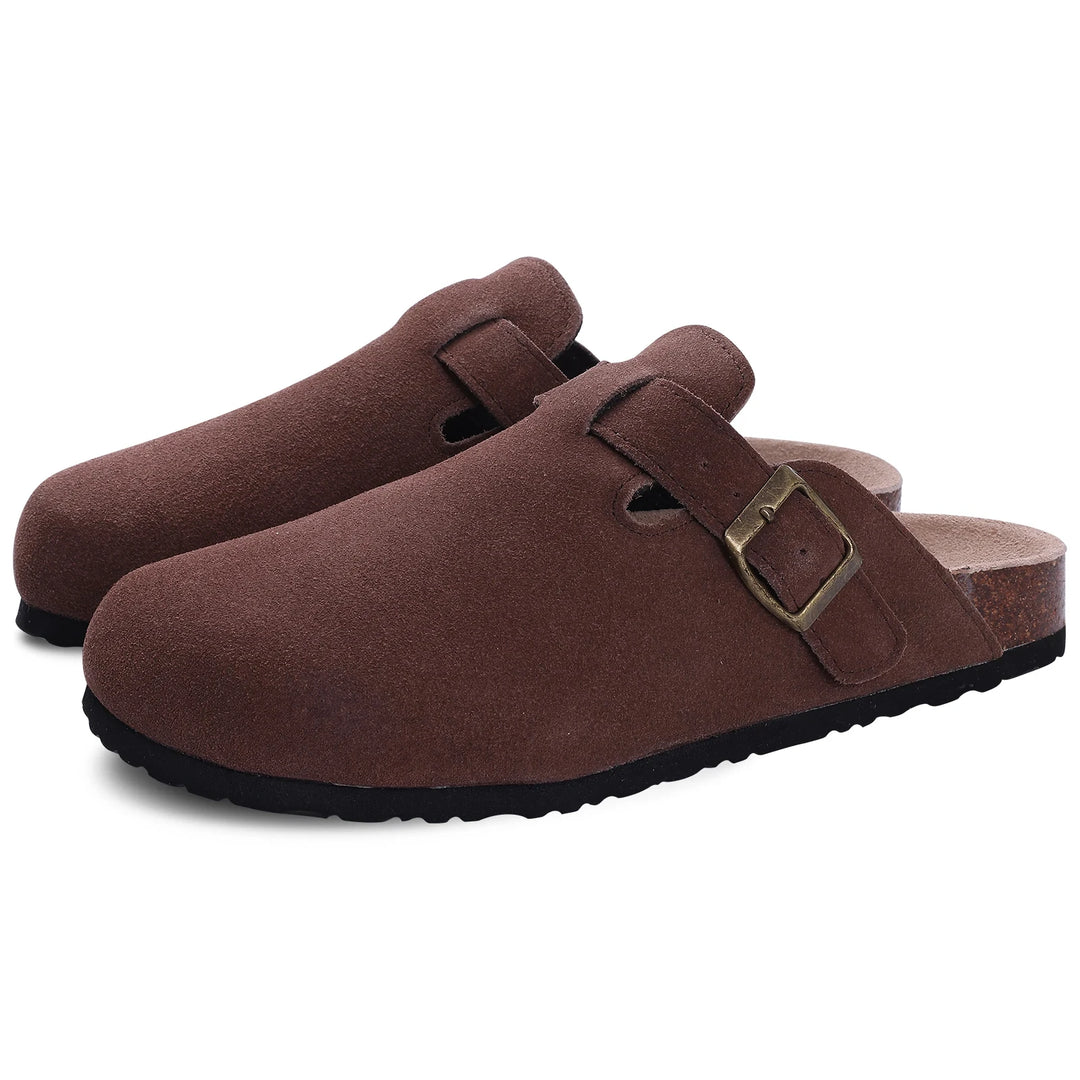 Suede Cork Arch Support Slippers