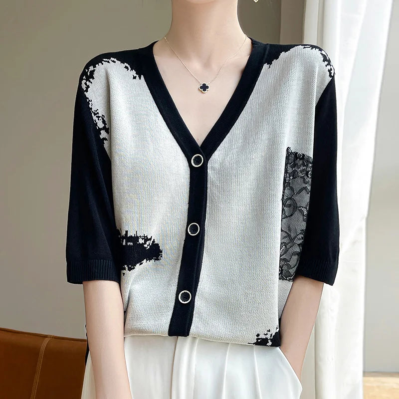 Summer Lace Short Sleeve Cardigan