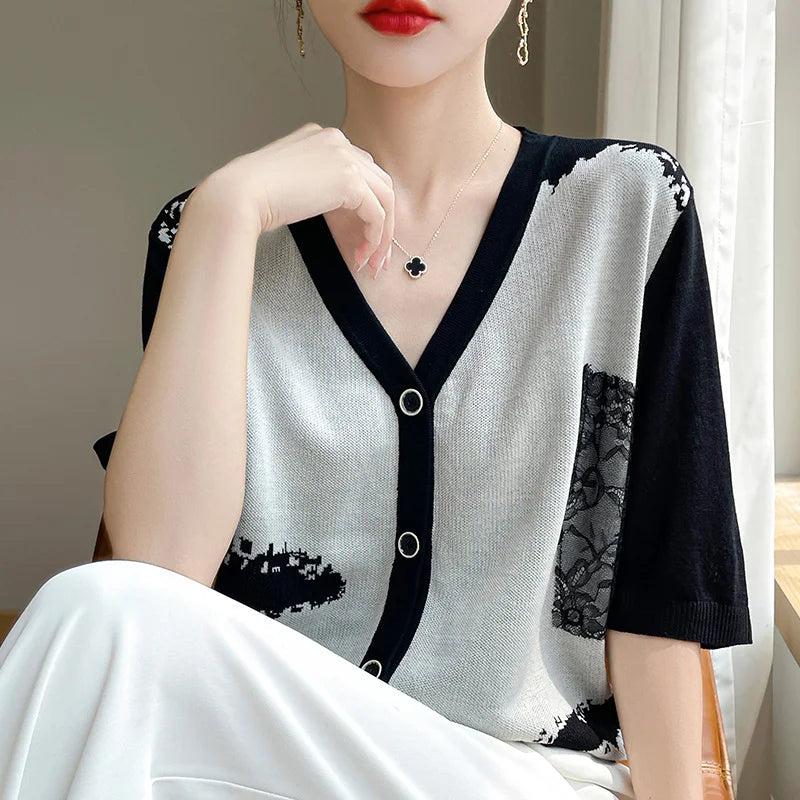 Summer Lace Short Sleeve Cardigan