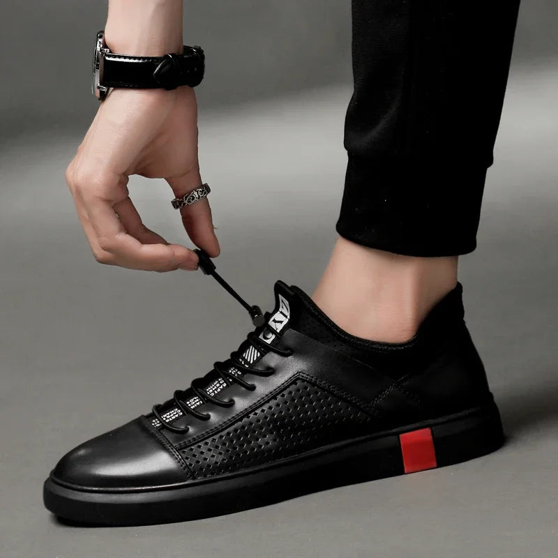 Summer Luxury Breathable Leather Sneakers