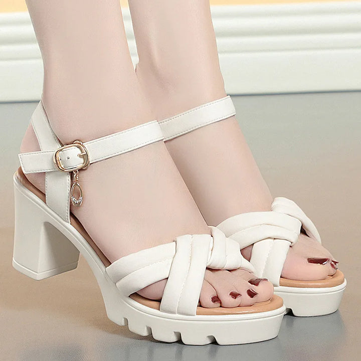 Thick Sole Open-Toe High-Heel Sandals