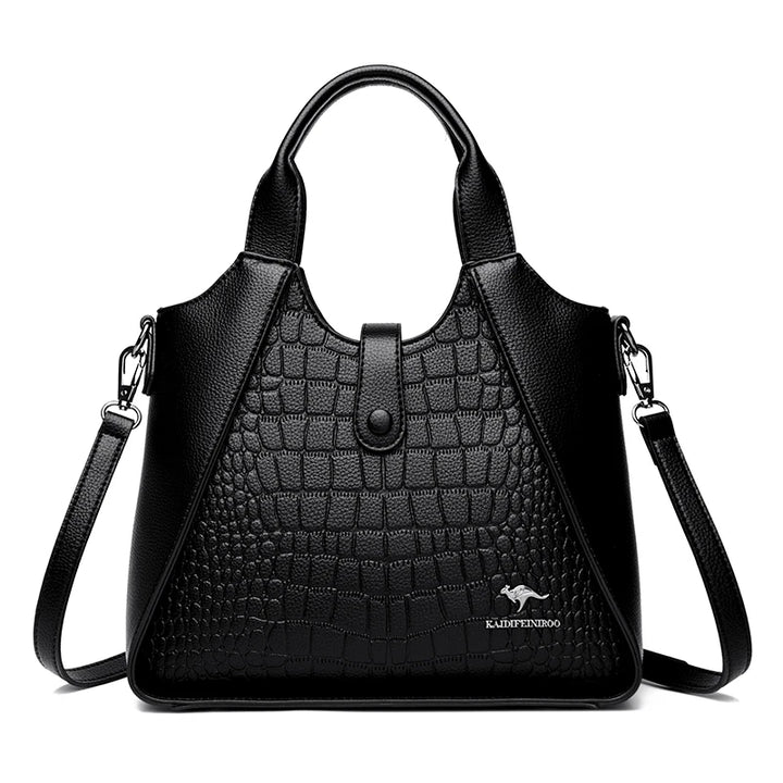 Trendy Croc-Embossed Leather Handbag