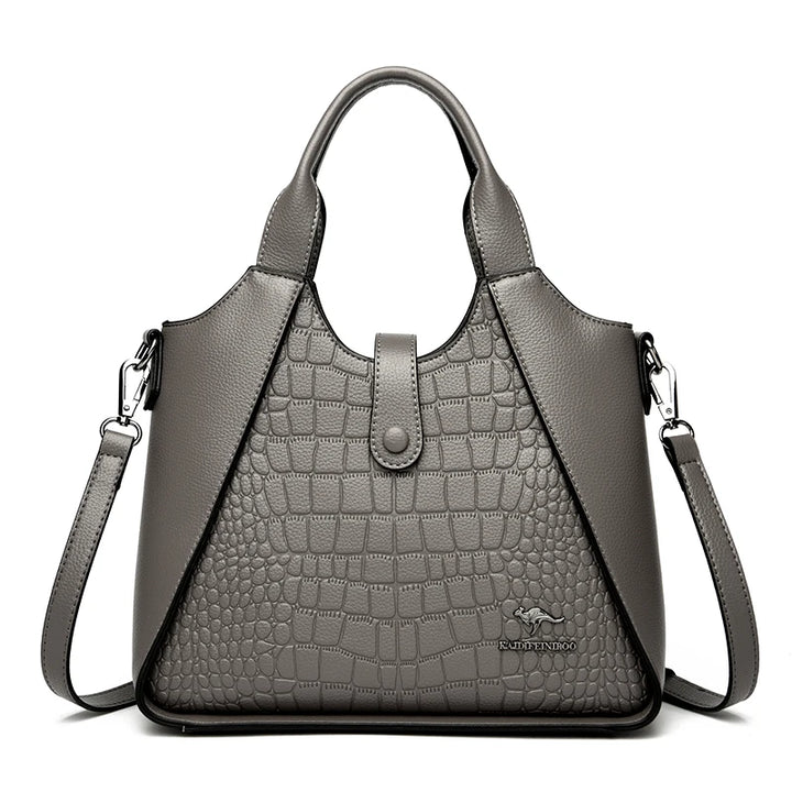 Trendy Croc-Embossed Leather Handbag