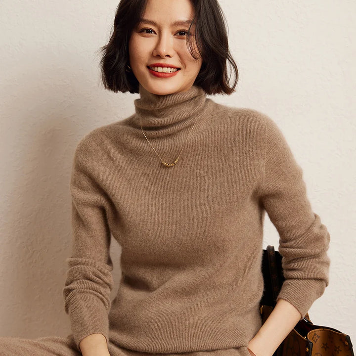 Unique Pure Cashmere Turtleneck Sweater