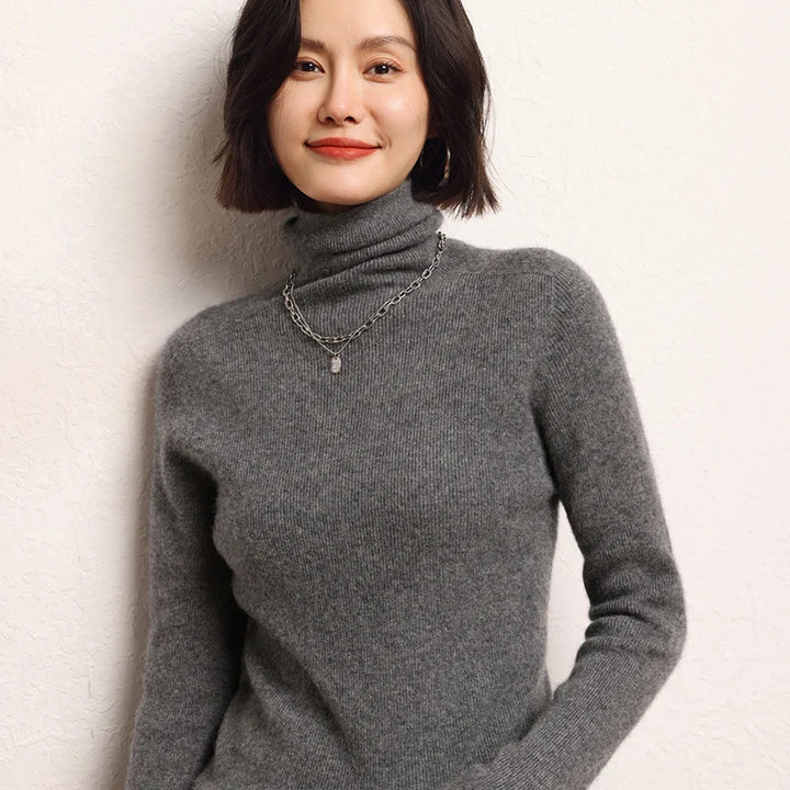 Unique Pure Cashmere Turtleneck Sweater