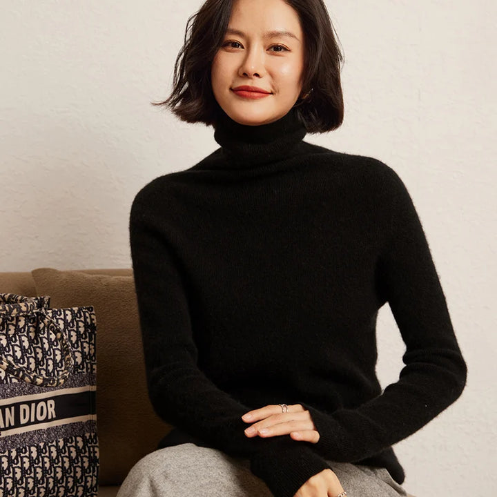 Unique Pure Cashmere Turtleneck Sweater