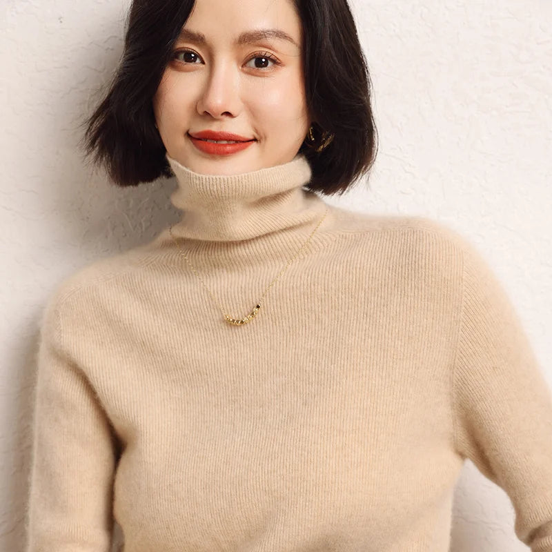 Unique Pure Cashmere Turtleneck Sweater