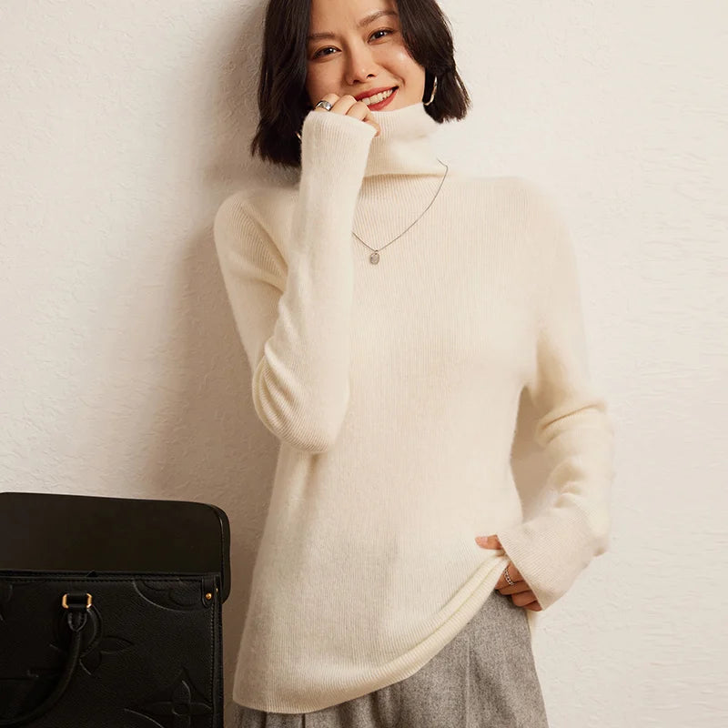 Unique Pure Cashmere Turtleneck Sweater