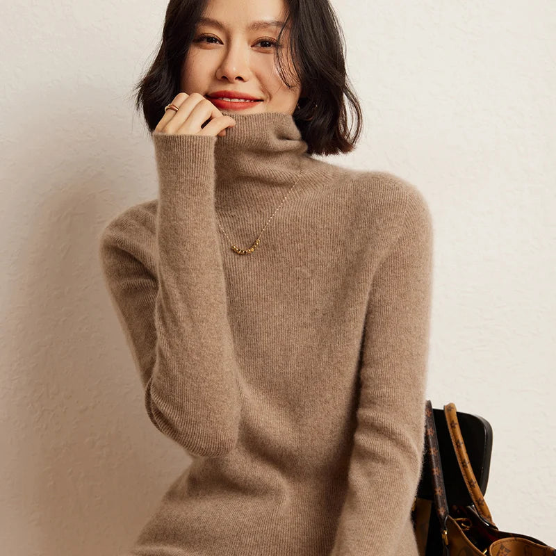 Unique Pure Cashmere Turtleneck Sweater