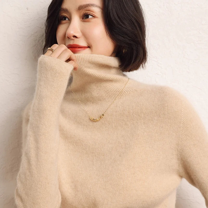 Unique Pure Cashmere Turtleneck Sweater
