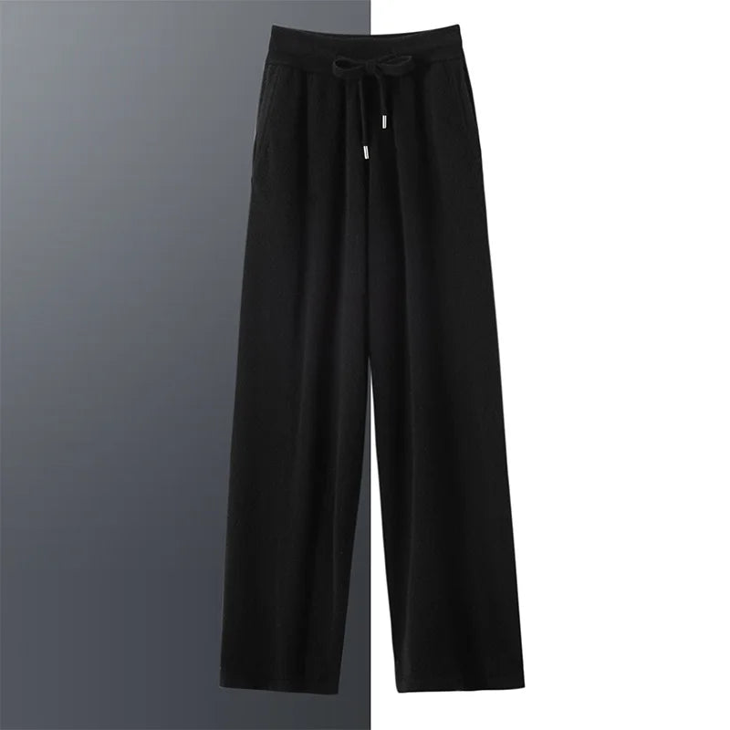 Vera | Men's Cashmere Knit Straight-Leg Pants black