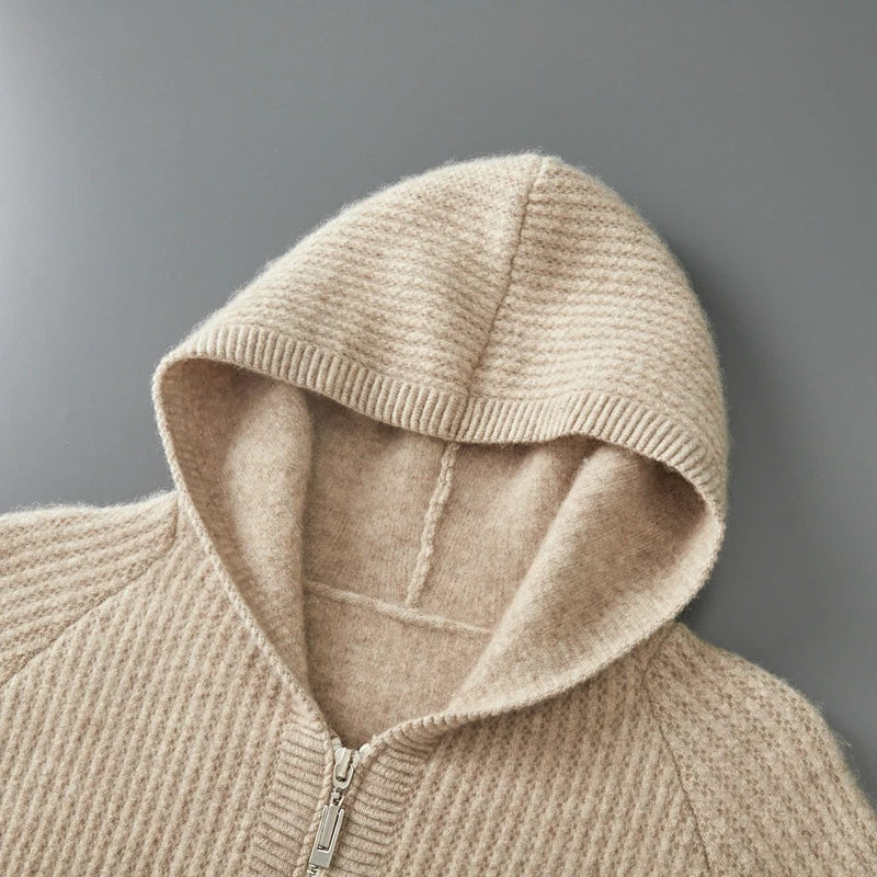 Vera | Men's Merino Wool Knit Zipper Hoodie