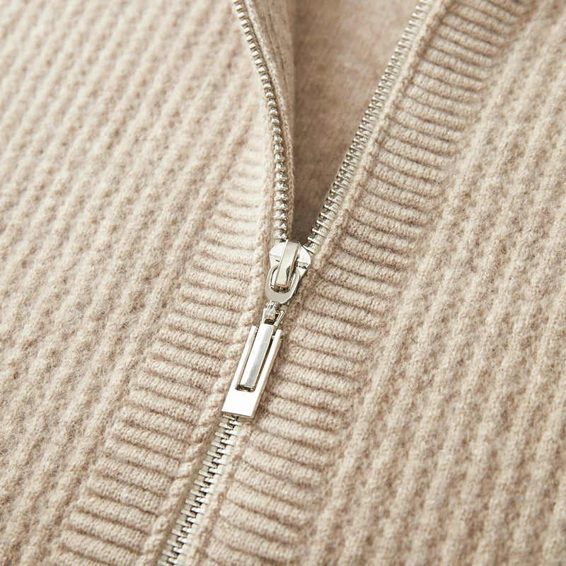 Vera | Men's Merino Wool Knit Zipper Hoodie