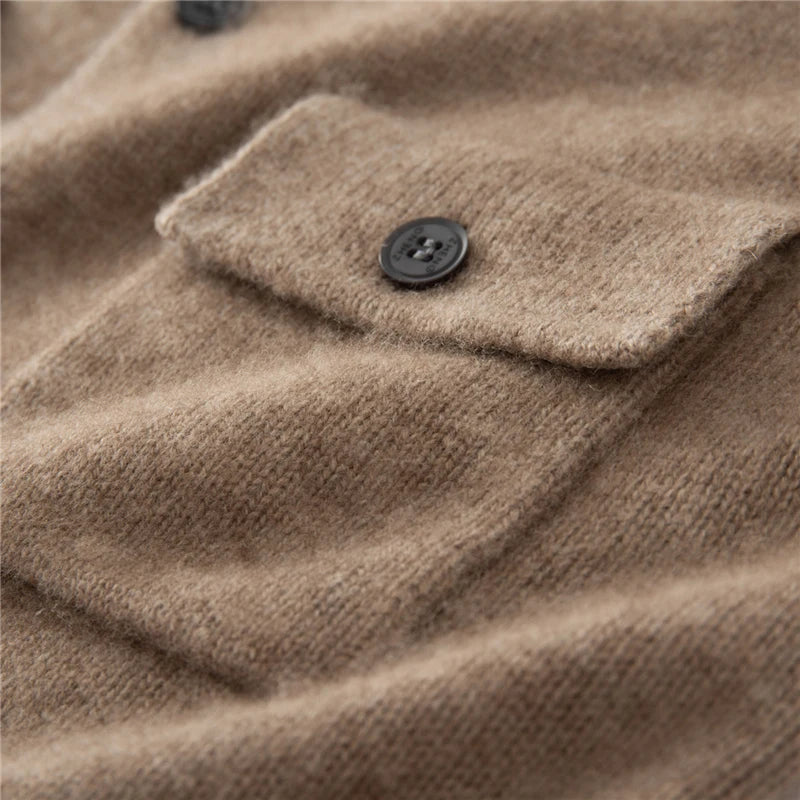 Vera | Men's Pure Cashmere Polo Collar Cardigan
