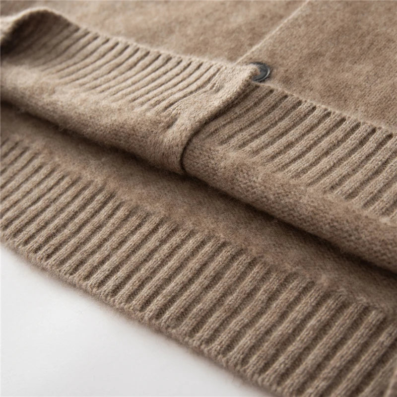 Vera | Men's Pure Cashmere Polo Collar Cardigan