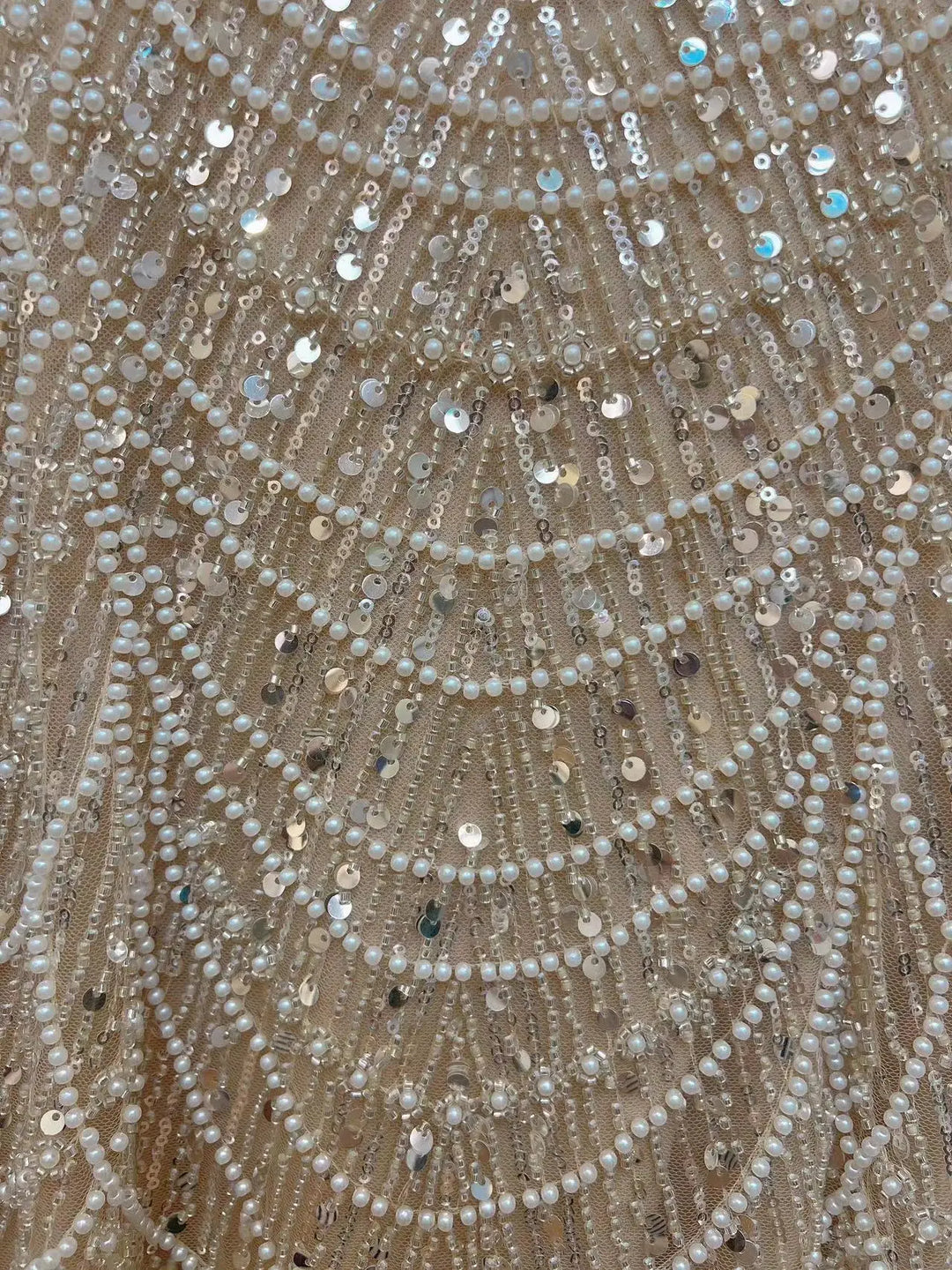 Vera | Off-Shoulder Pearl Embellished Mermaid Evening Gown