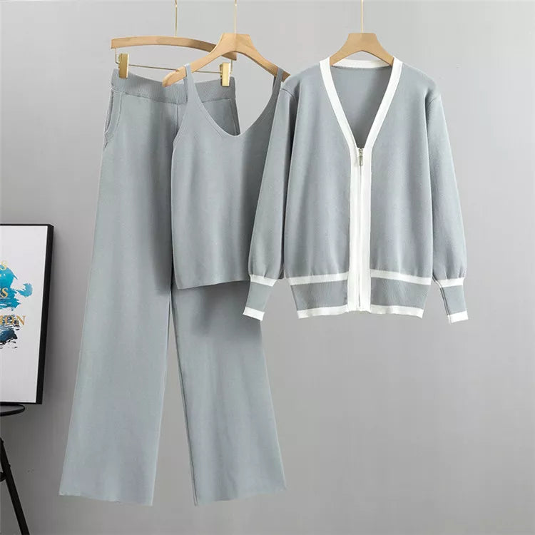 Trendy Fall Knit Three Piece Set