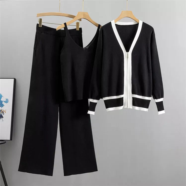 Trendy Fall Knit Three Piece Set