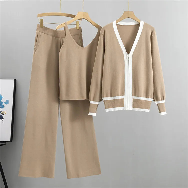 Trendy Fall Knit Three Piece Set