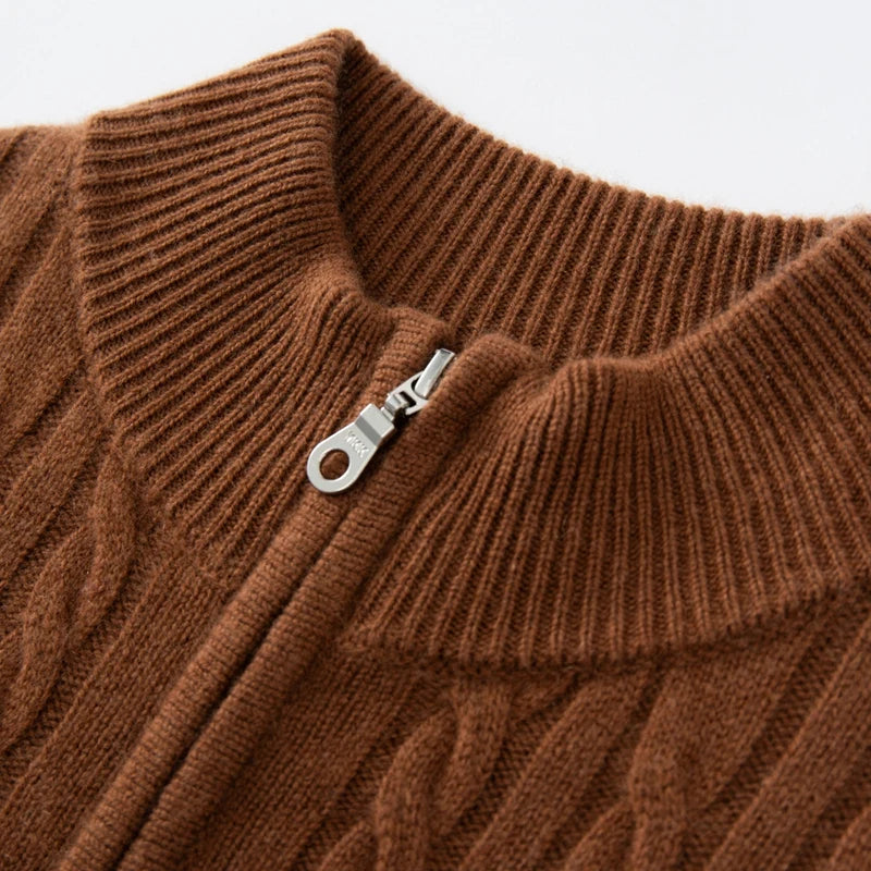 Vera | Women's Cashmere Half Zip Cable Knit Sweater
