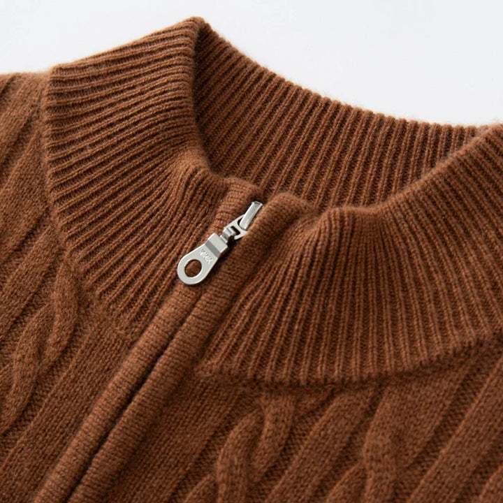 Vera | Women's Cashmere Half Zip Cable Knit Sweater