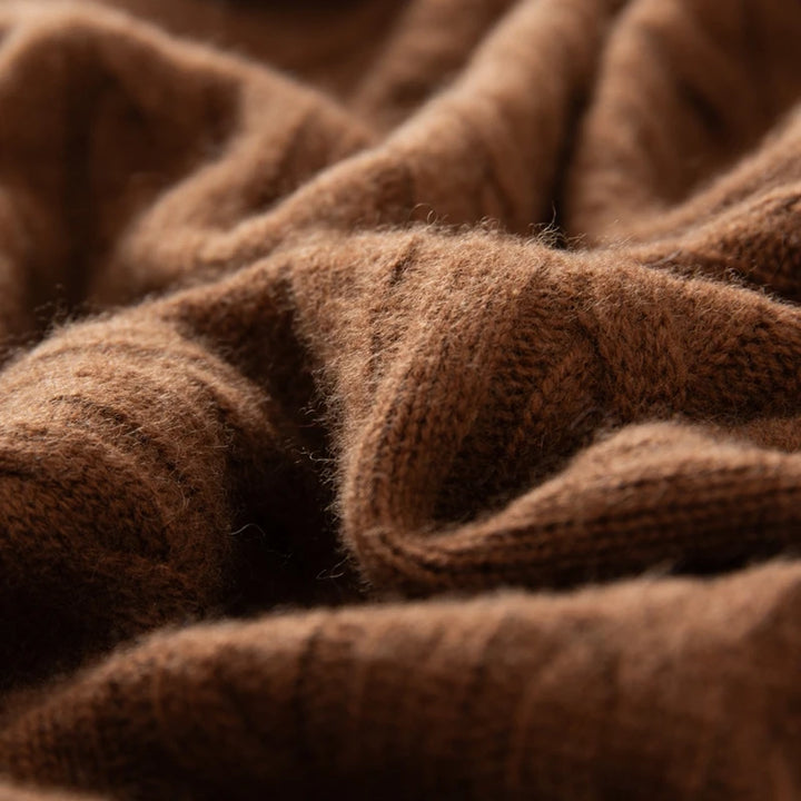 Vera | Women's Cashmere Half Zip Cable Knit Sweater