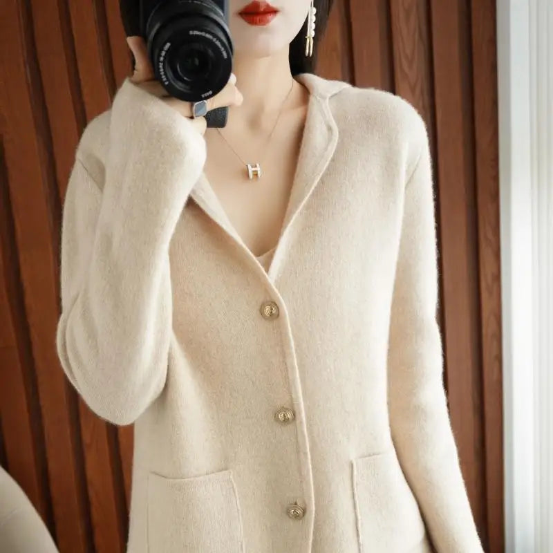 Vera | Women's Merino Wool Button Cardigan Jacket