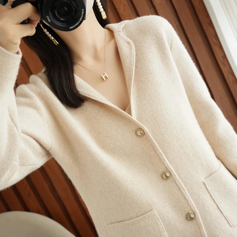 Vera | Women's Merino Wool Button Cardigan Jacket