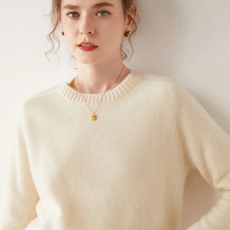 Vera | Women's Pure Cashmere Crewneck Sweater