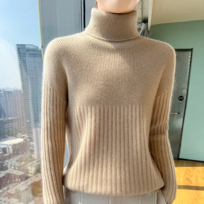 Vera | Women's Pure Cashmere Turtleneck Korean Sweater