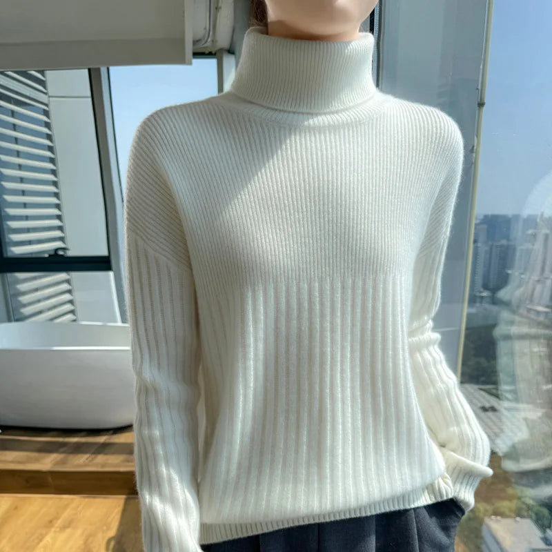 Vera | Women's Pure Cashmere Turtleneck Korean Sweater
