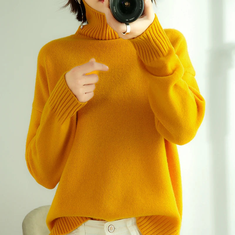 Vera | Women's Pure Wool Turtleneck Knit Sweater