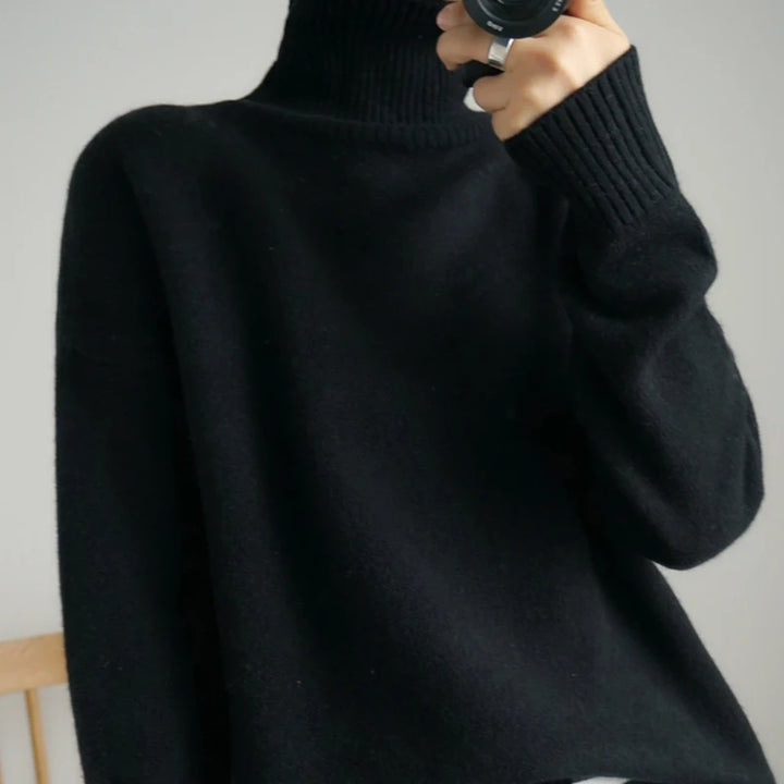 Vera | Women's Pure Wool Turtleneck Knit Sweater