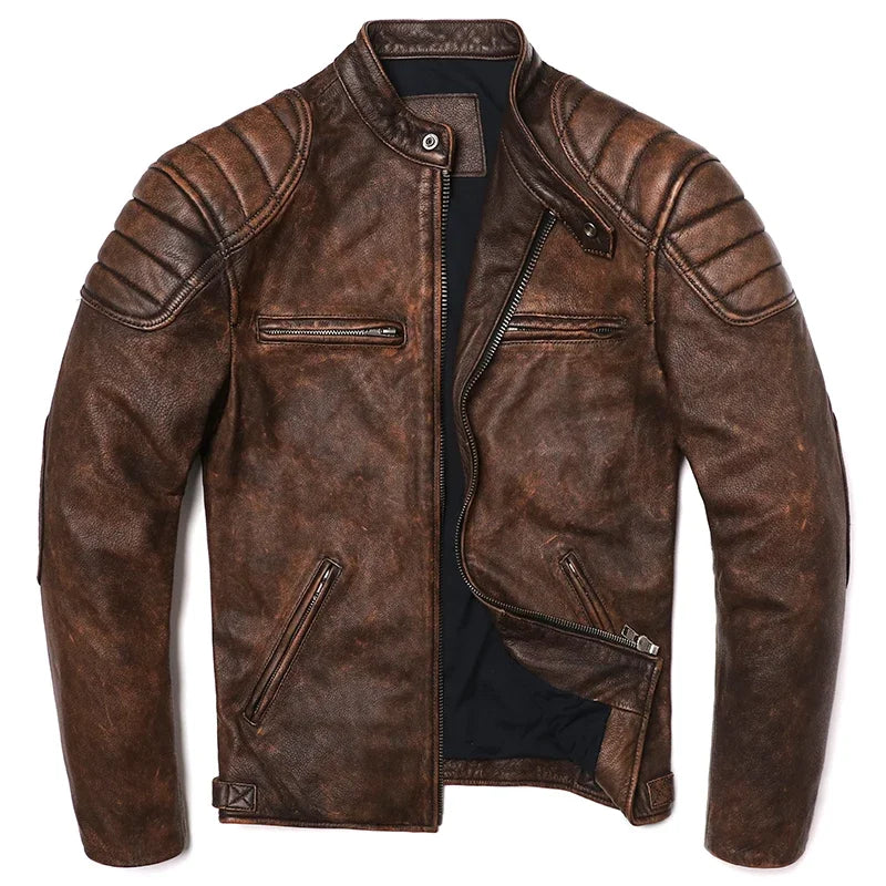 Vintage Genuine Leather Biker Jacket