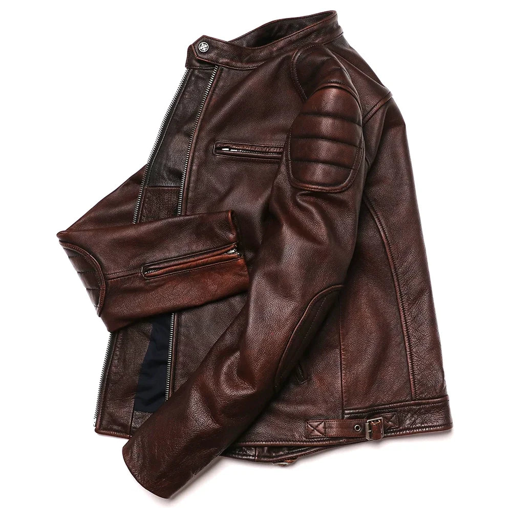 Vintage Genuine Leather Biker Jacket