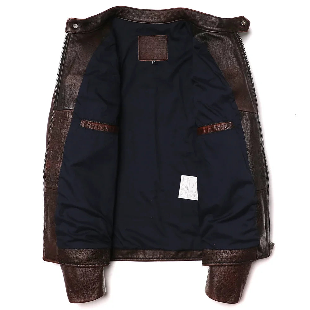 Vintage Genuine Leather Biker Jacket